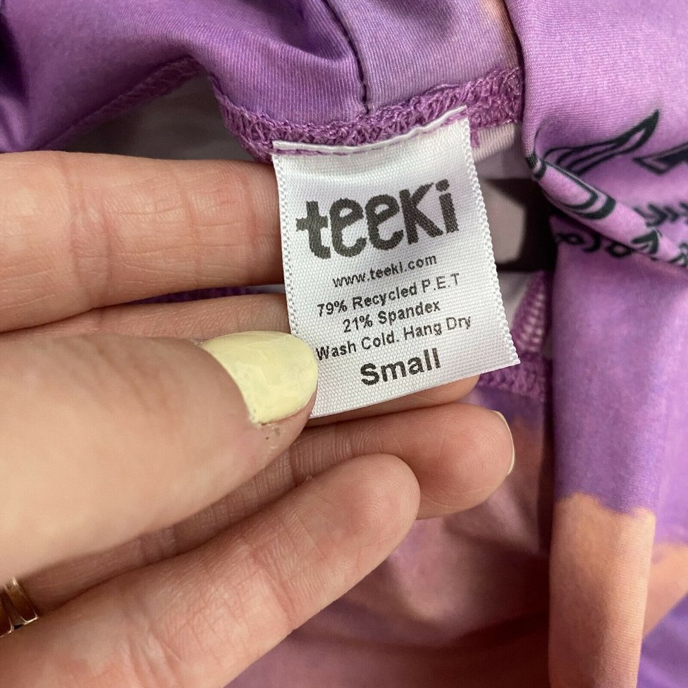 Teeki Yoga Leggings Purple Haze Sz S  Pilates Fitness Gym Made In USA - Picture 4 of 9